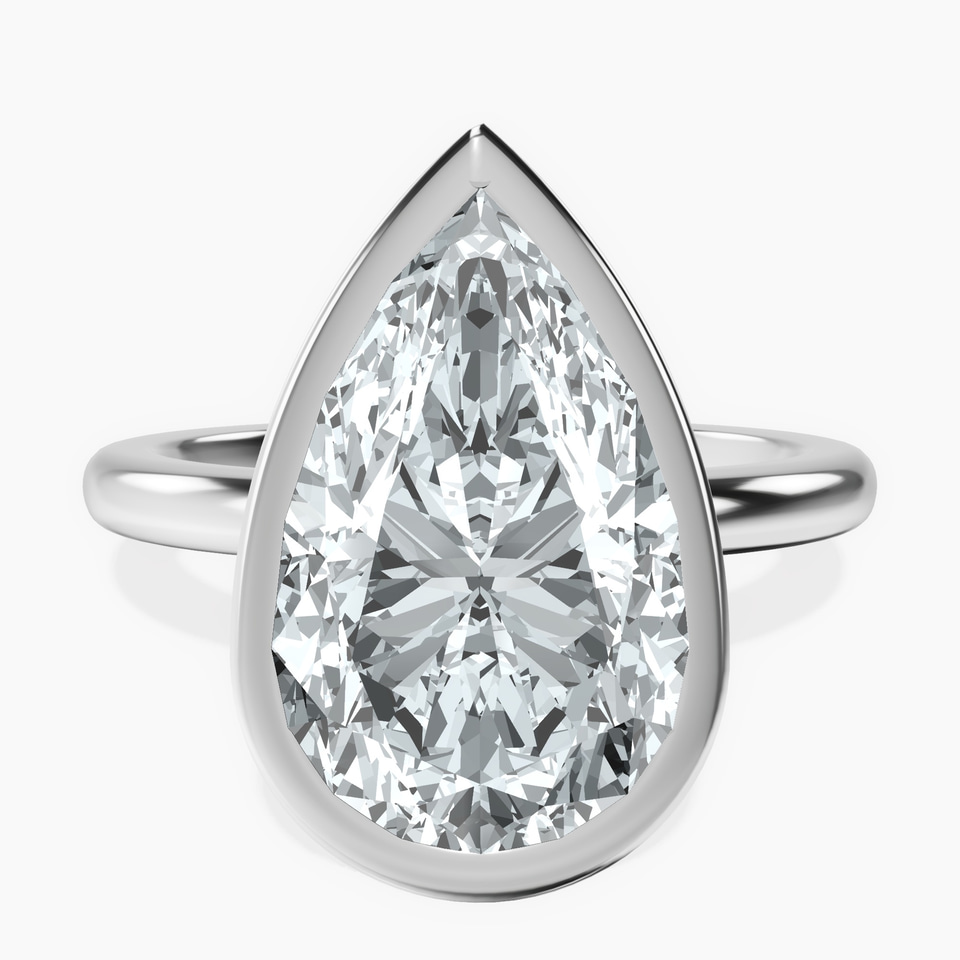 Platinum Eugenia Classic Bezel Solitaire Lab Diamond Ring front image