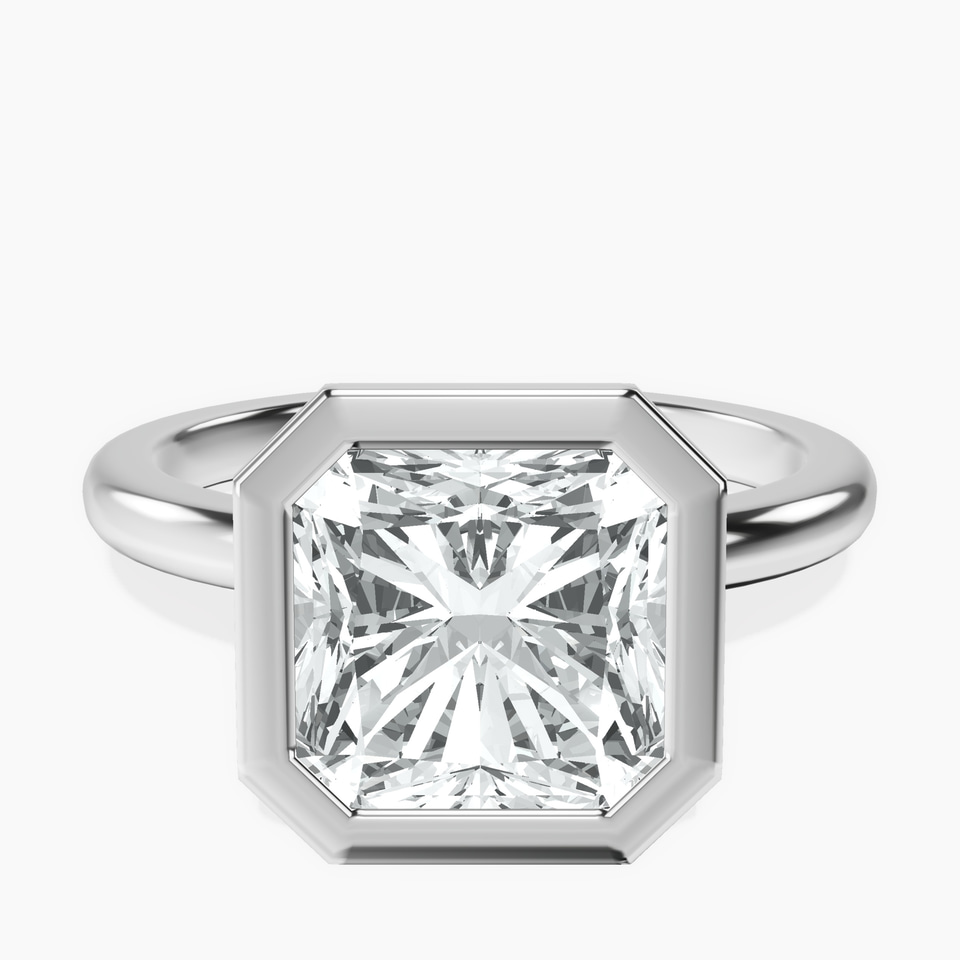 Platinum Eugenia Classic Bezel Solitaire Lab Diamond Ring front image