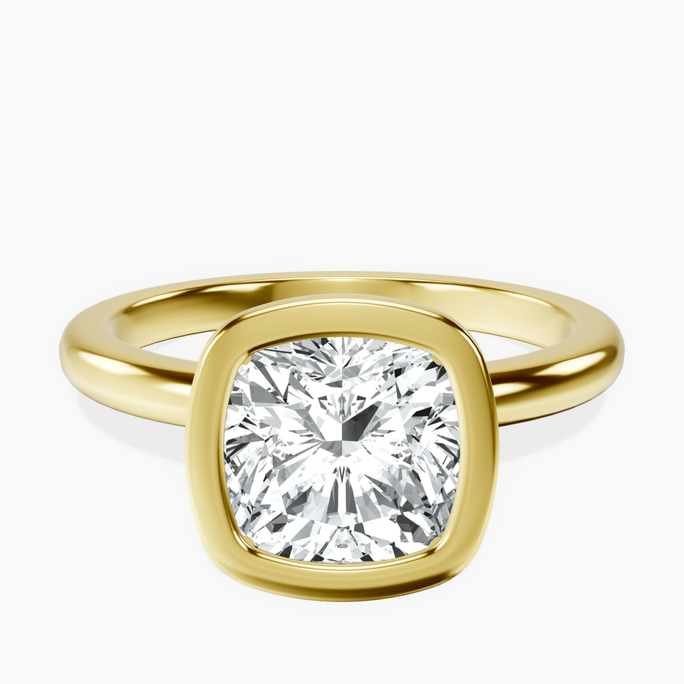 10kt Yellow Gold Eugenia Classic Bezel Solitaire Lab Diamond Ring front image