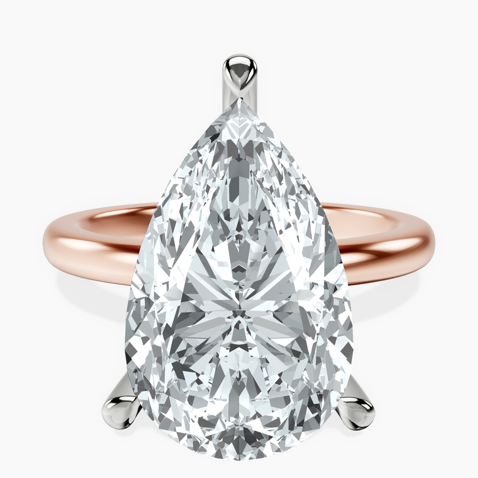 10kt Rose Gold Mildred Hidden Halo Solitaire Lab Diamond Ring front image