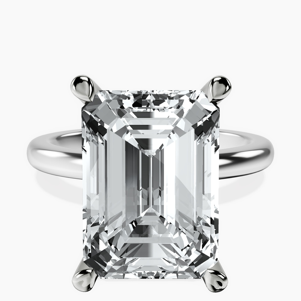 10kt White Gold Mildred Hidden Halo Solitaire Lab Diamond Ring front image