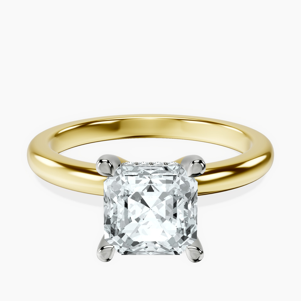 9ct Yellow Gold Mildred Hidden Halo Solitaire Lab Diamond Ring front image