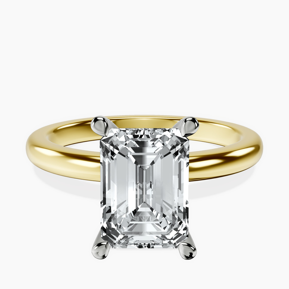 10kt Yellow Gold Mildred Hidden Halo Solitaire Lab Diamond Ring front image