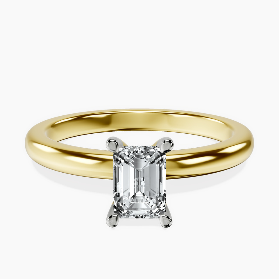 10kt Yellow Gold Mildred Hidden Halo Solitaire Lab Diamond Ring front image