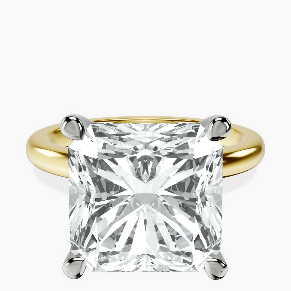 18kt Yellow Gold Mildred Hidden Halo Solitaire Lab Diamond Ring front image