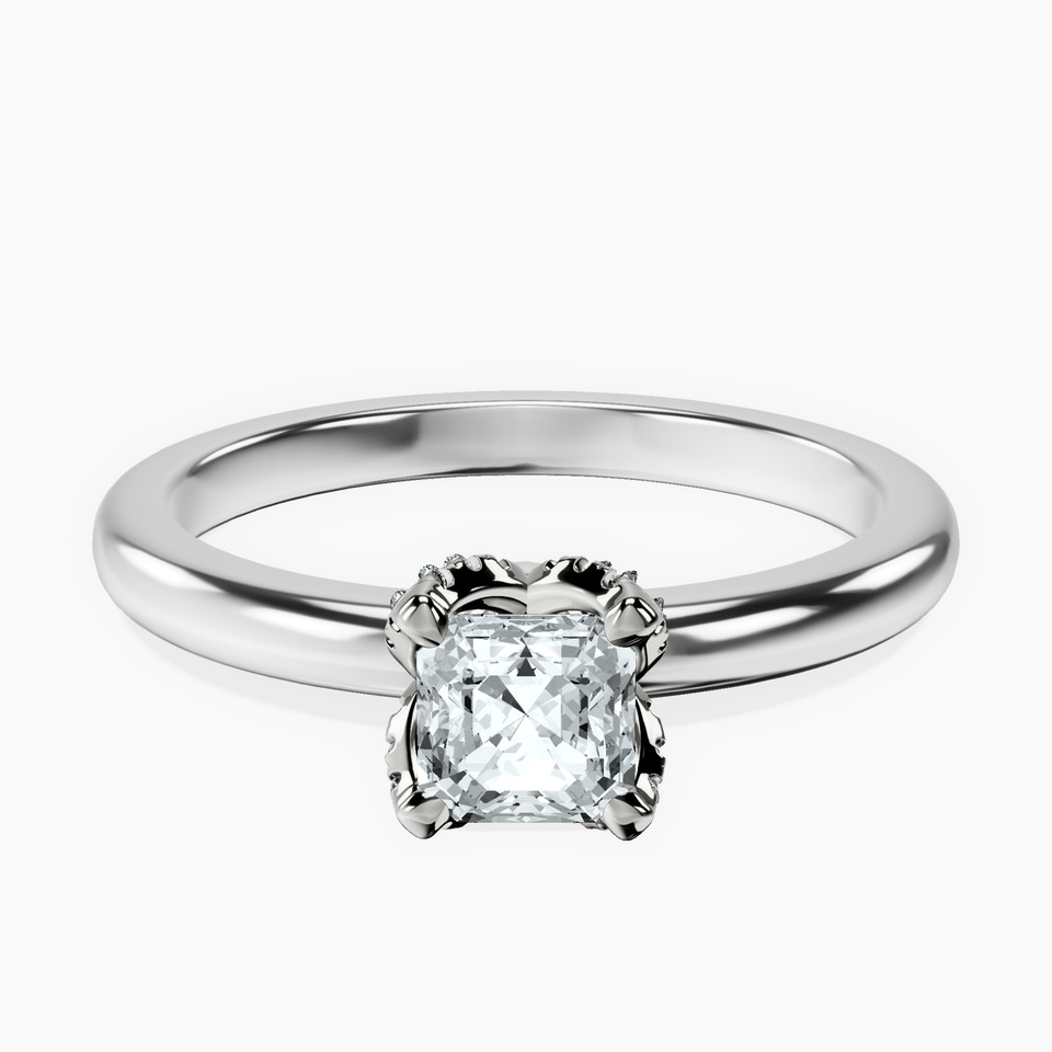 14kt White Gold Mabel Petal Solitaire Lab Diamond Ring front image