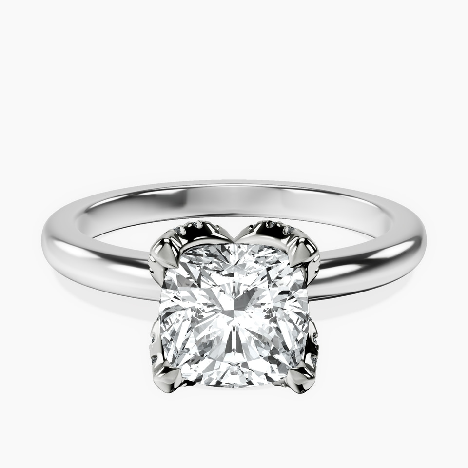 9ct White Gold Mabel Petal Solitaire Lab Diamond Ring front image