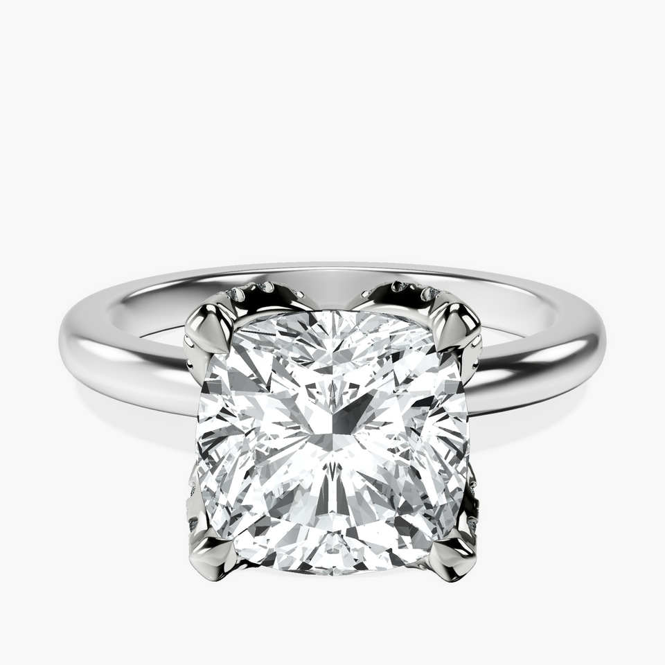 14kt White Gold Mabel Petal Solitaire Lab Diamond Ring front image
