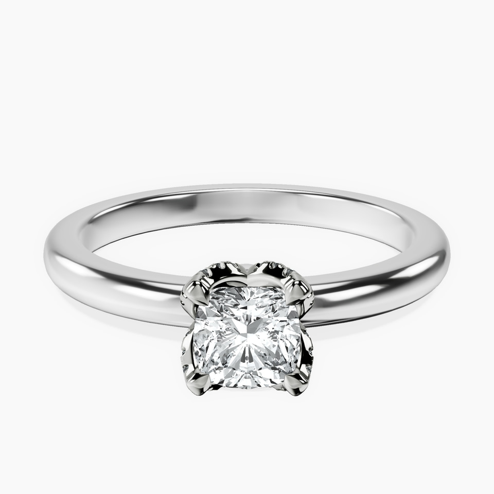 14kt White Gold Mabel Petal Solitaire Lab Diamond Ring front image