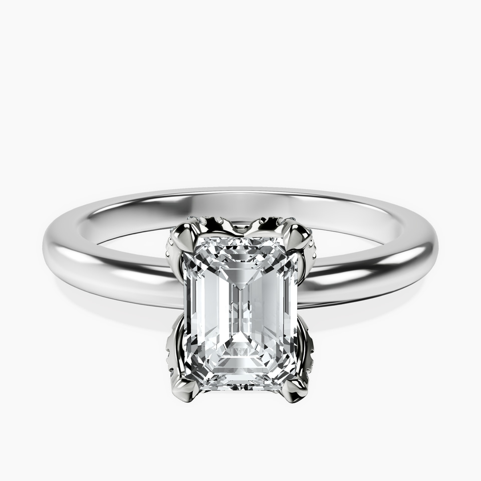 10kt White Gold Mabel Petal Solitaire Lab Diamond Ring front image