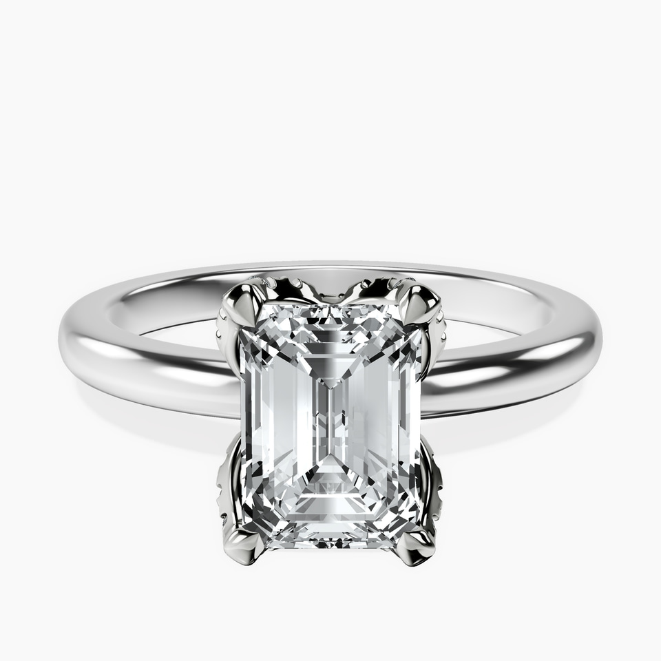 9ct White Gold Mabel Petal Solitaire Lab Diamond Ring front image