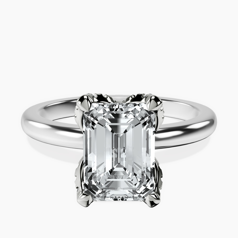 10kt White Gold Mabel Petal Solitaire Lab Diamond Ring front image