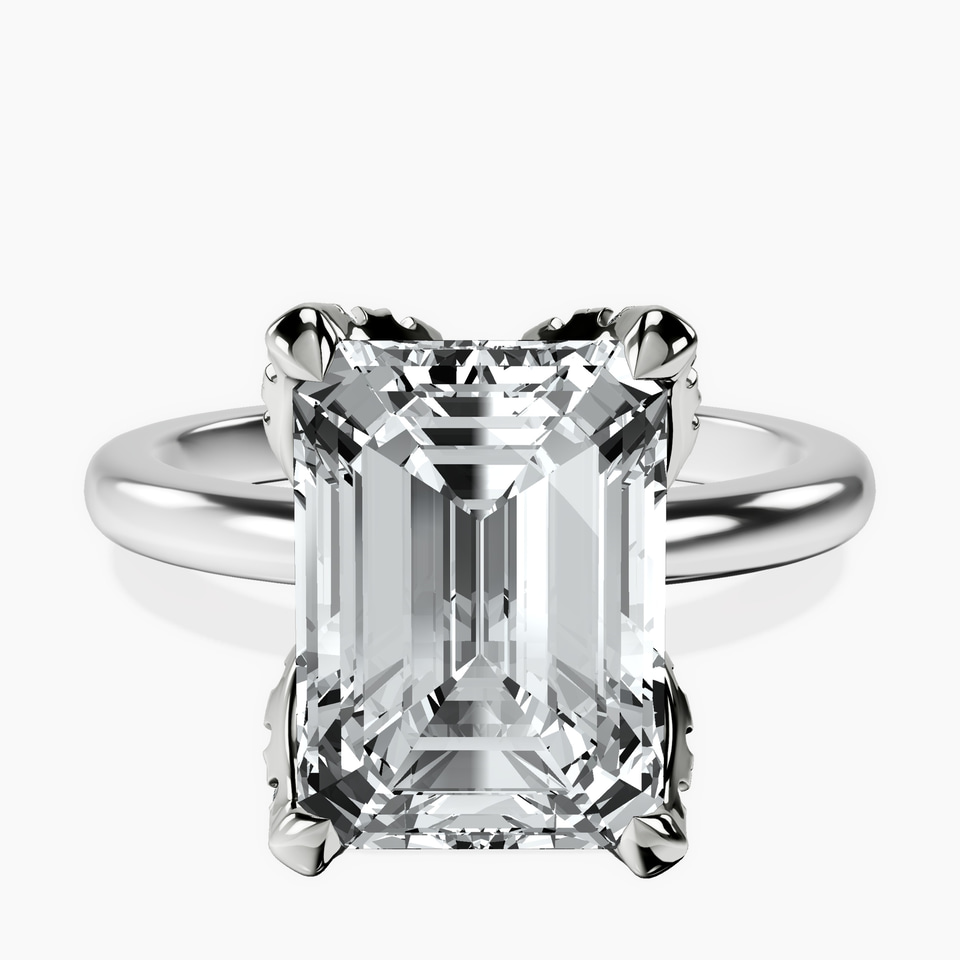 10kt White Gold Mabel Petal Solitaire Lab Diamond Ring front image