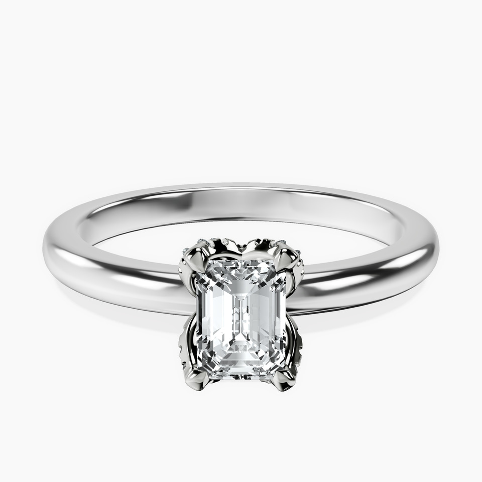 10kt White Gold Mabel Petal Solitaire Lab Diamond Ring front image