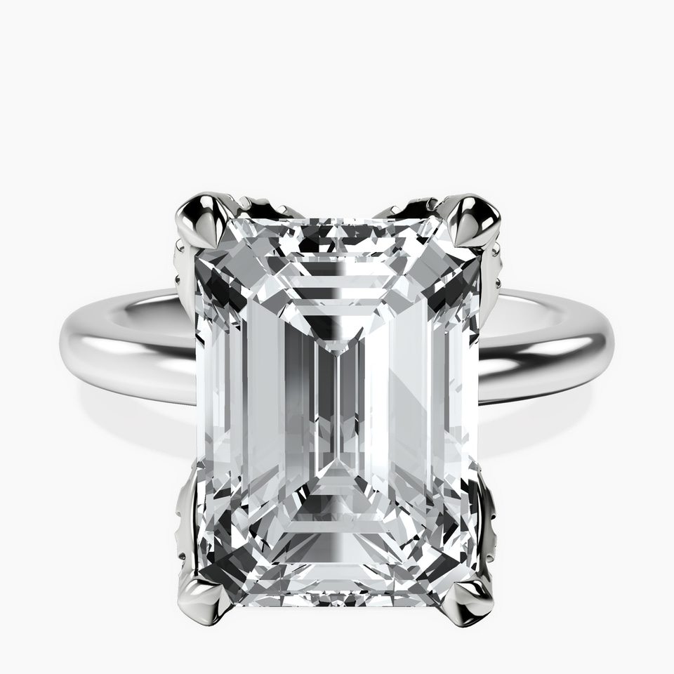 10kt White Gold Mabel Petal Solitaire Lab Diamond Ring front image