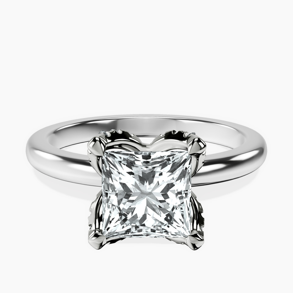 9ct White Gold Mabel Petal Solitaire Lab Diamond Ring front image