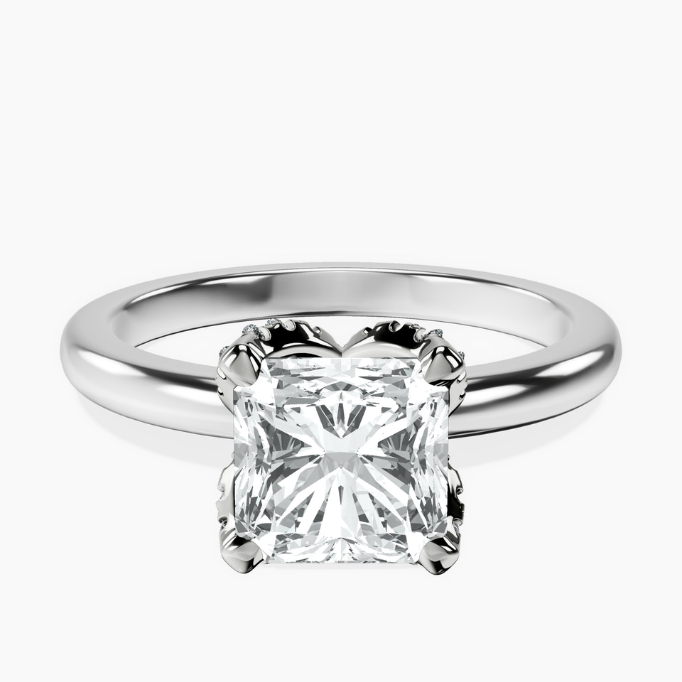 9ct White Gold Mabel Petal Solitaire Lab Diamond Ring front image
