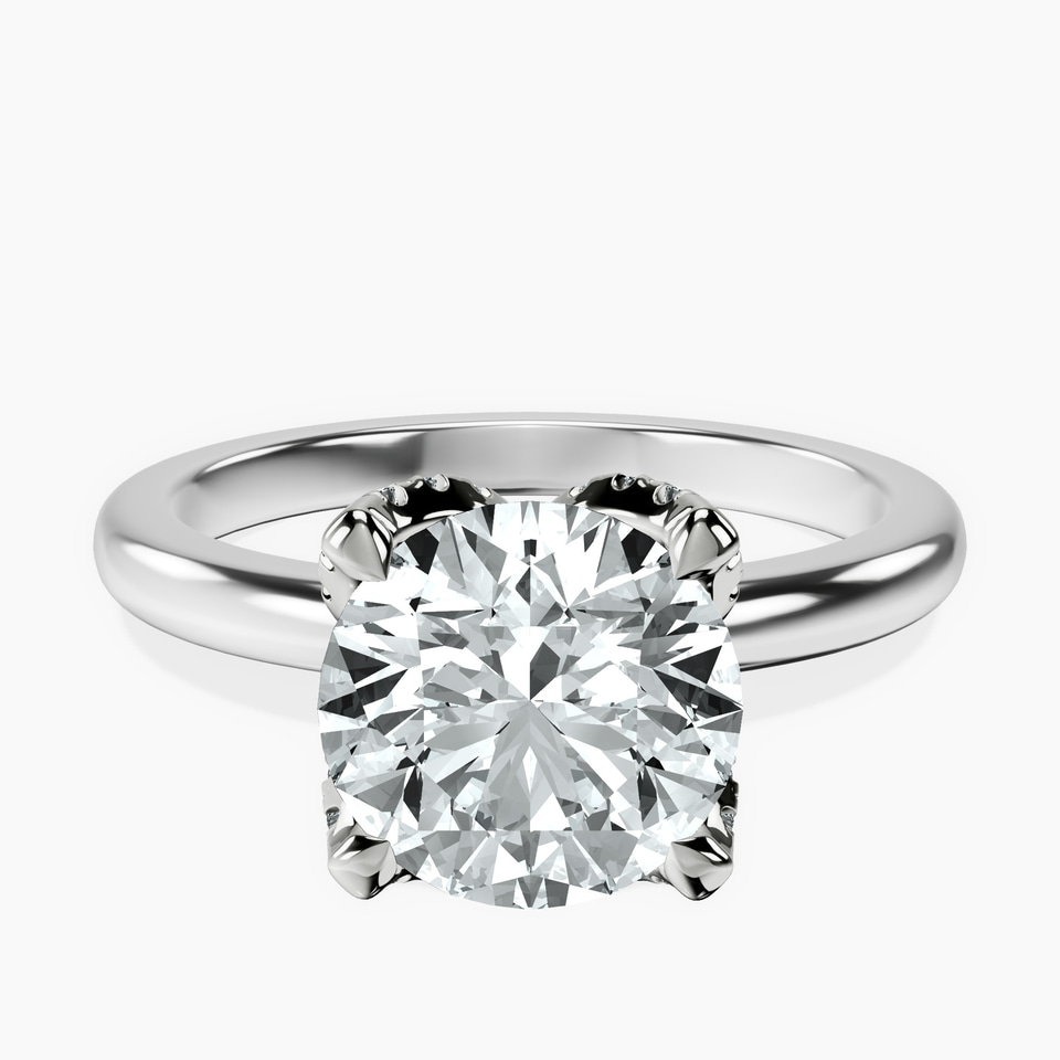 10kt White Gold Mabel Petal Solitaire Lab Diamond Ring front image
