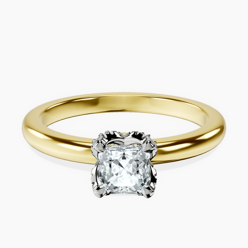 10kt Yellow Gold Mabel Petal Solitaire Lab Diamond Ring front image