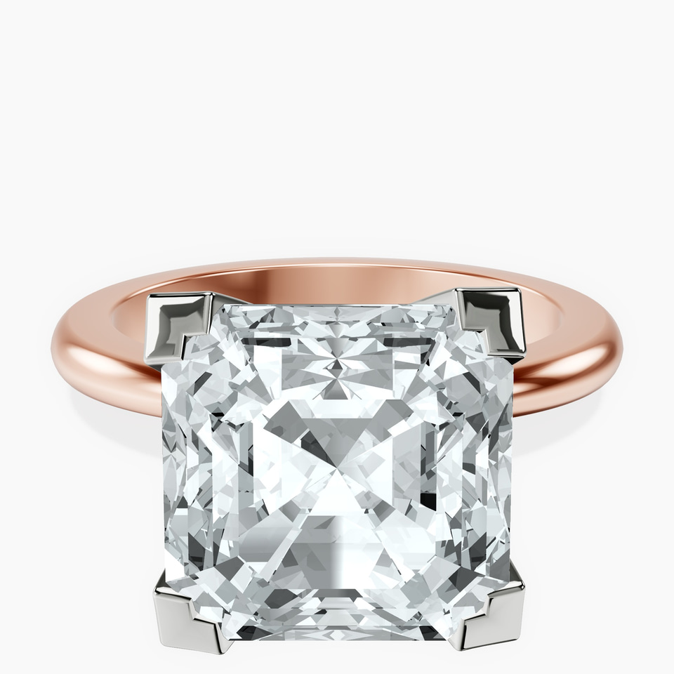14kt Rose Gold Cordelia Knife Edge Solitaire Lab Diamond Ring front image