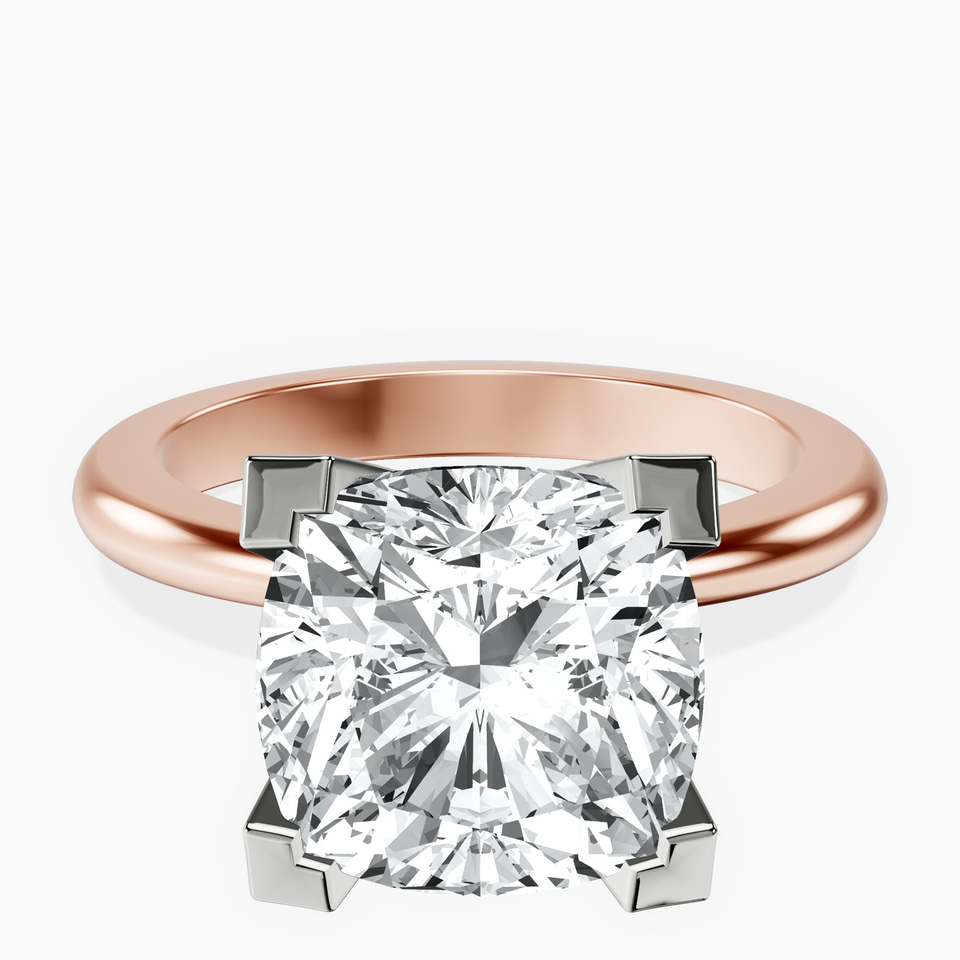 10kt Rose Gold Cordelia Knife Edge Solitaire Lab Diamond Ring front image