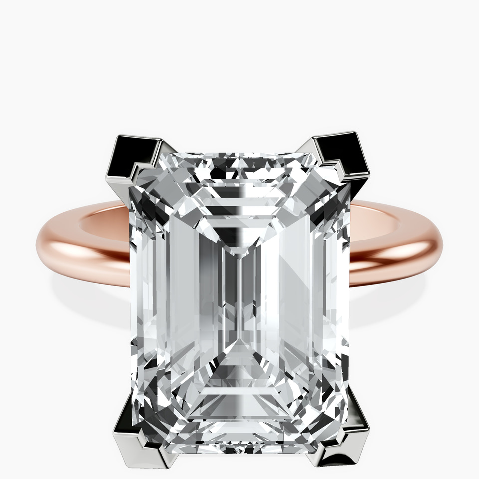 10kt Rose Gold Cordelia Knife Edge Solitaire Lab Diamond Ring front image