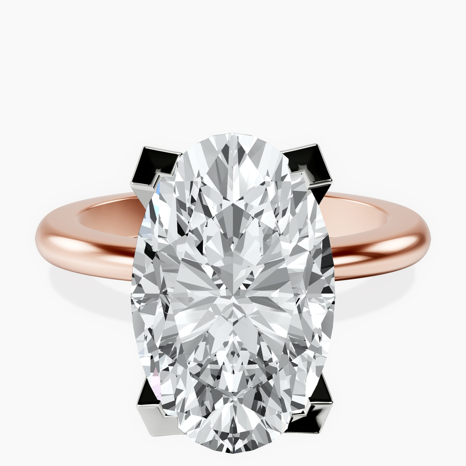10kt Rose Gold Cordelia Knife Edge Solitaire Lab Diamond Ring front image