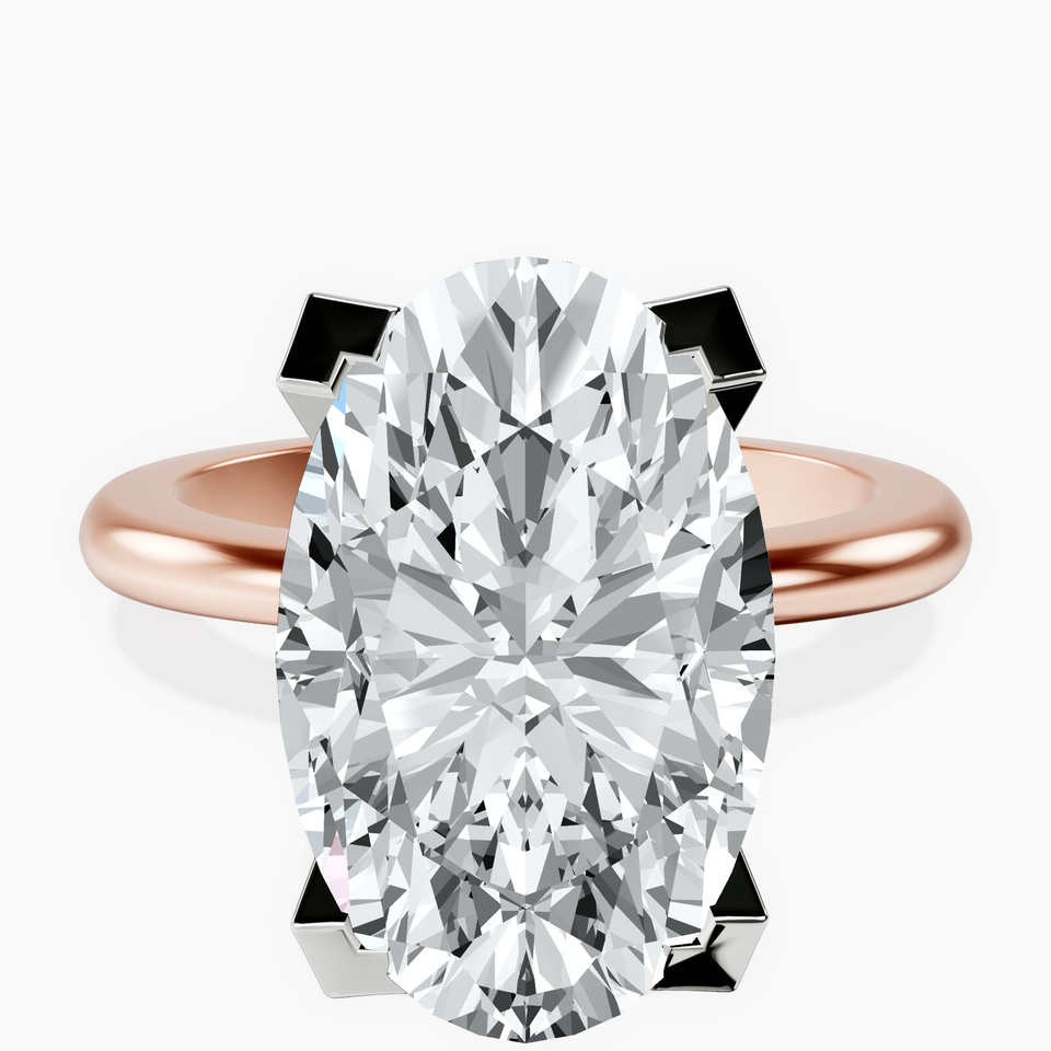 10kt Rose Gold Cordelia Knife Edge Solitaire Lab Diamond Ring front image