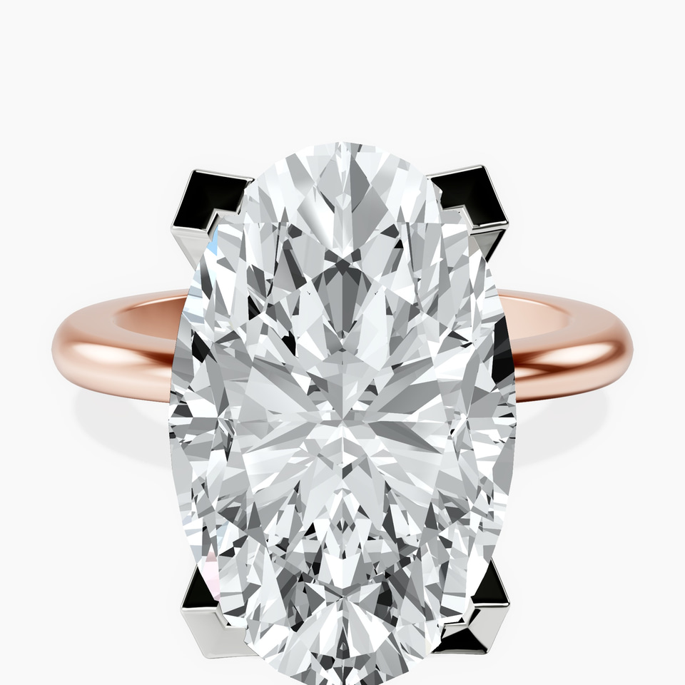 10kt Rose Gold Cordelia Knife Edge Solitaire Lab Diamond Ring front image