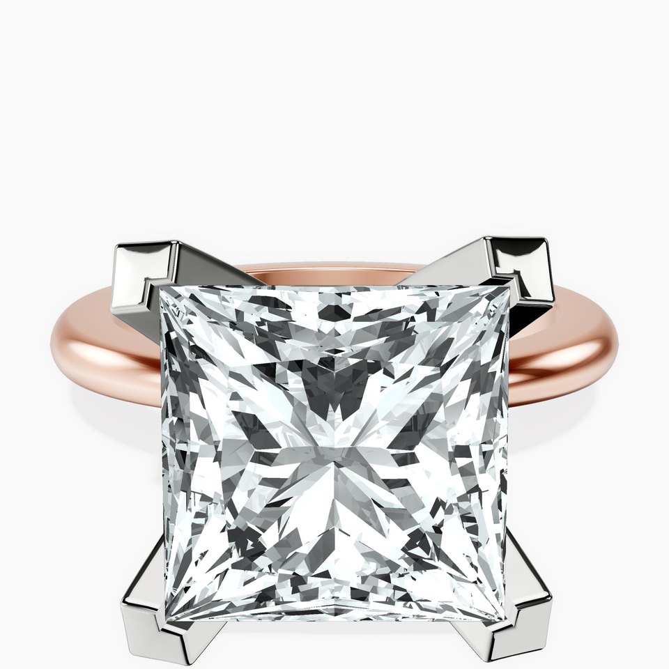 10kt Rose Gold Cordelia Knife Edge Solitaire Lab Diamond Ring front image