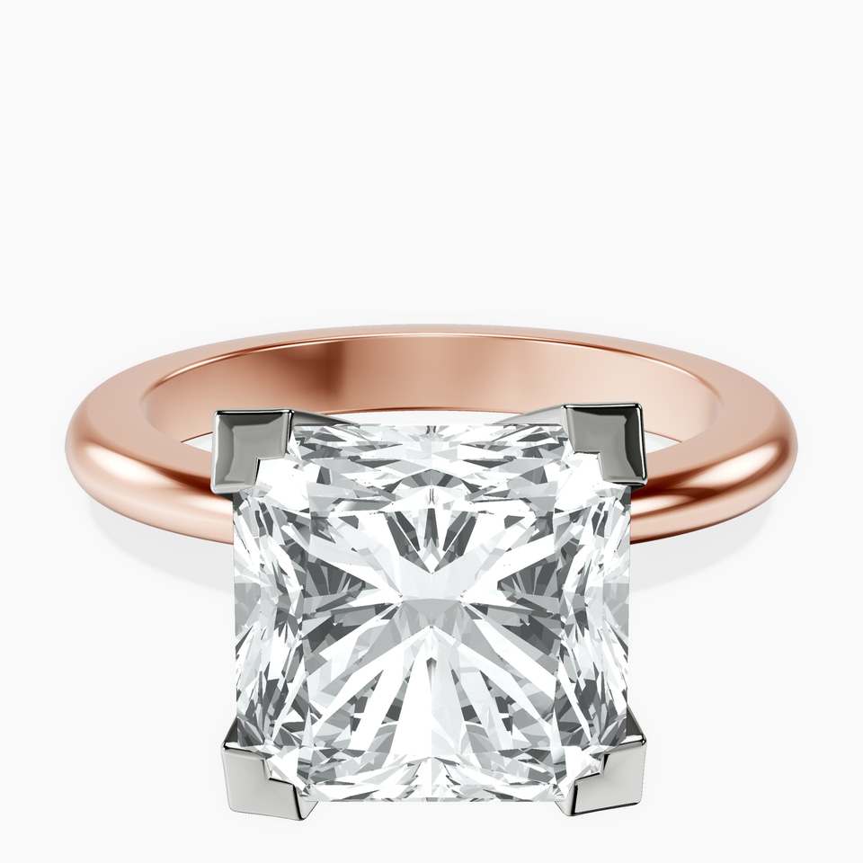 10kt Rose Gold Cordelia Knife Edge Solitaire Lab Diamond Ring front image