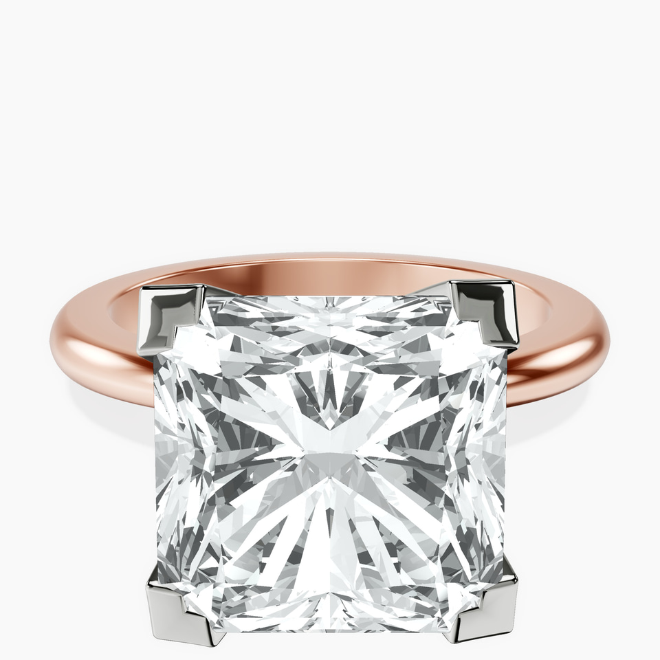 10kt Rose Gold Cordelia Knife Edge Solitaire Lab Diamond Ring front image