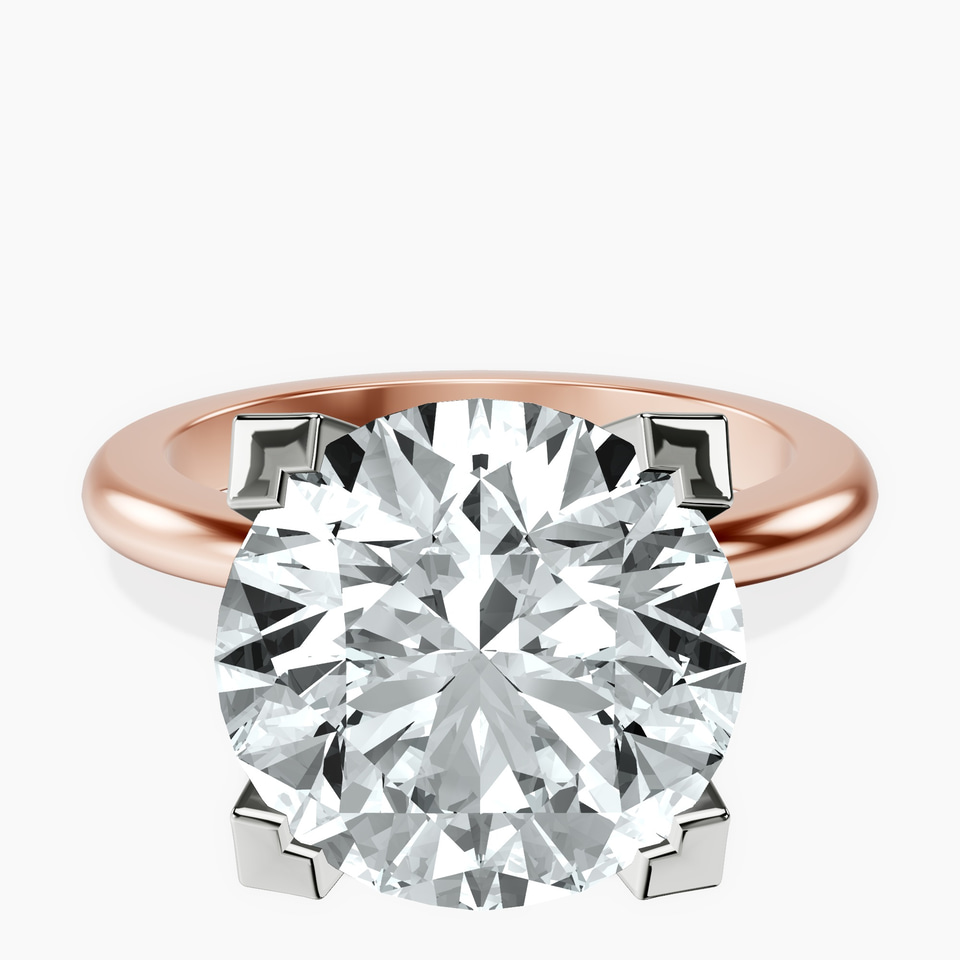 18kt Rose Gold Cordelia Knife Edge Solitaire Lab Diamond Ring front image