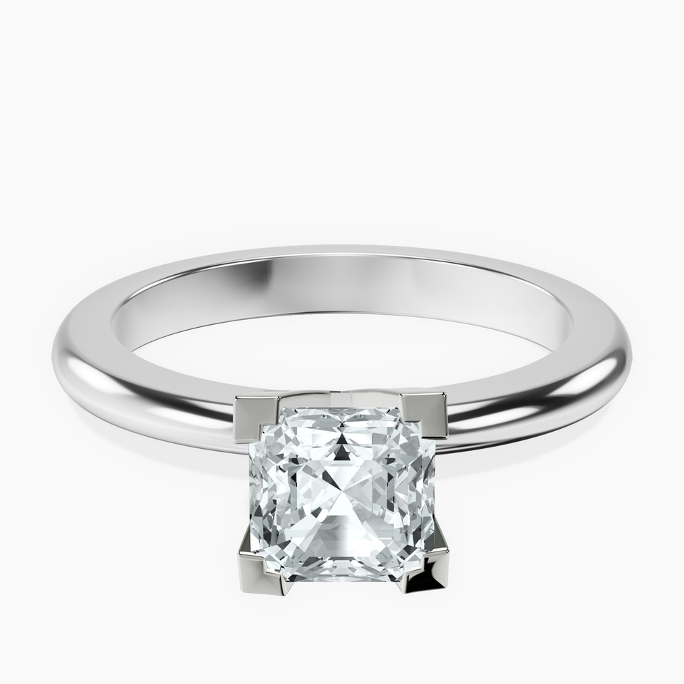 10kt White Gold Cordelia Knife Edge Solitaire Lab Diamond Ring front image