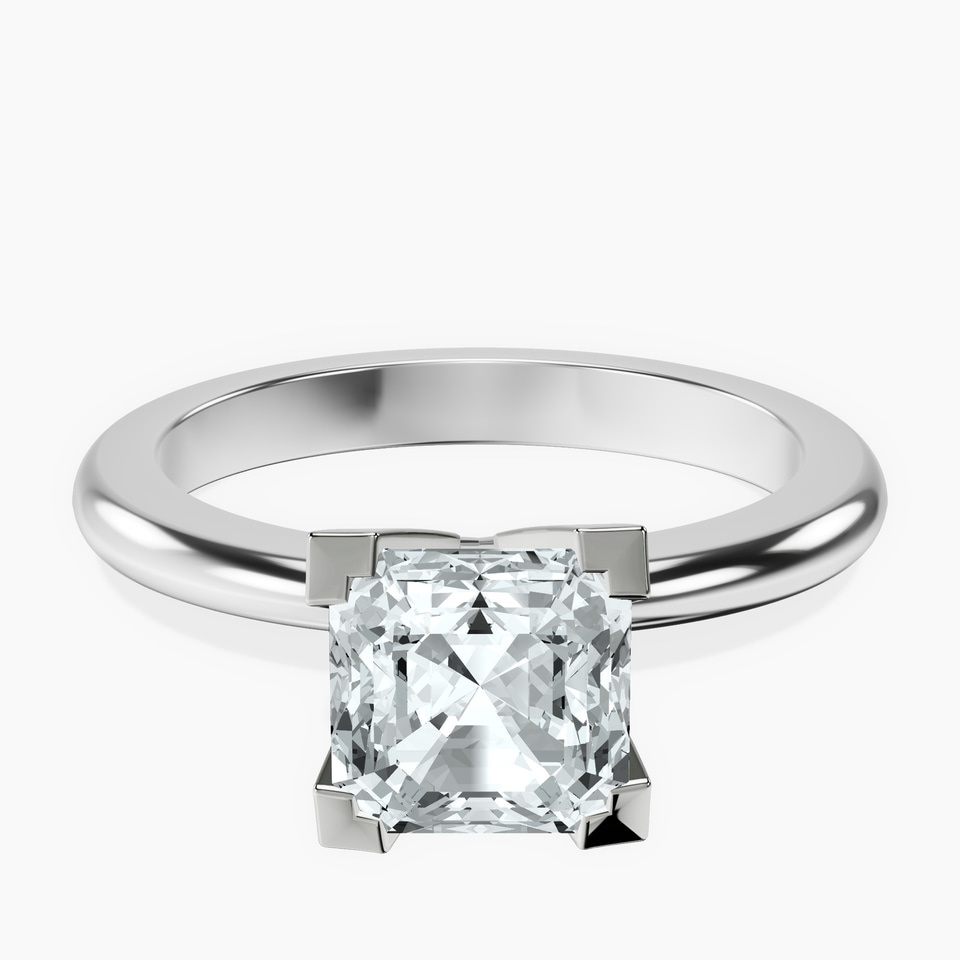9ct White Gold Cordelia Knife Edge Solitaire Lab Diamond Ring front image