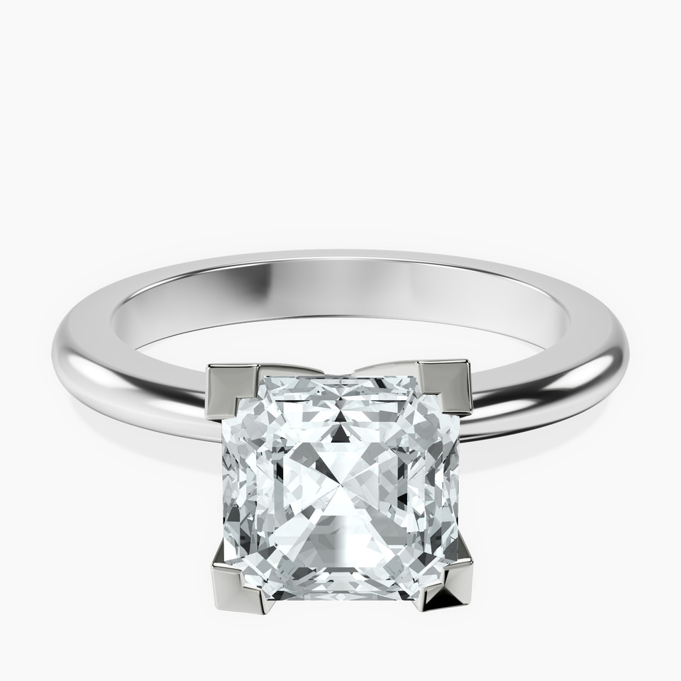 10kt White Gold Cordelia Knife Edge Solitaire Lab Diamond Ring front image