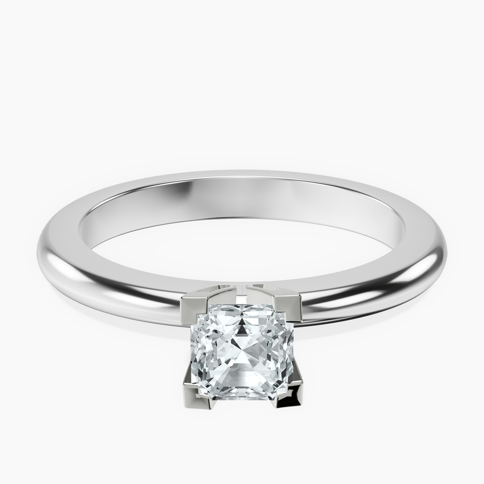 10kt White Gold Cordelia Knife Edge Solitaire Lab Diamond Ring front image