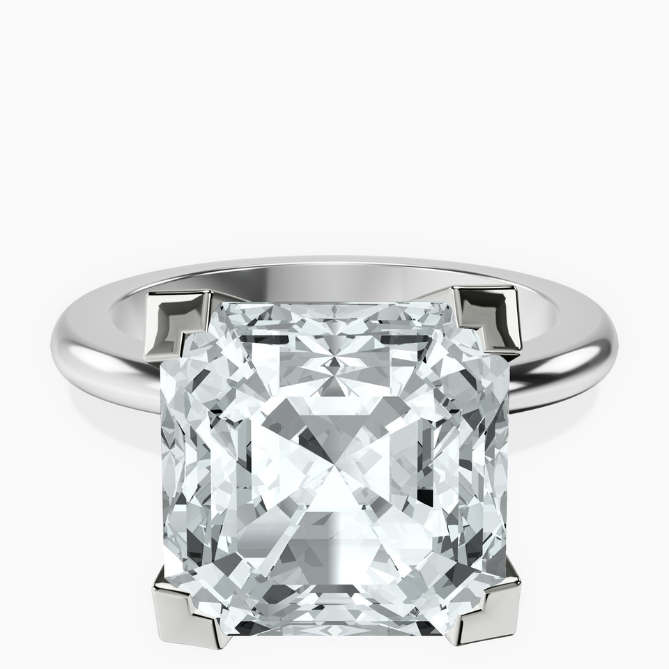 10kt White Gold Cordelia Knife Edge Solitaire Lab Diamond Ring front image