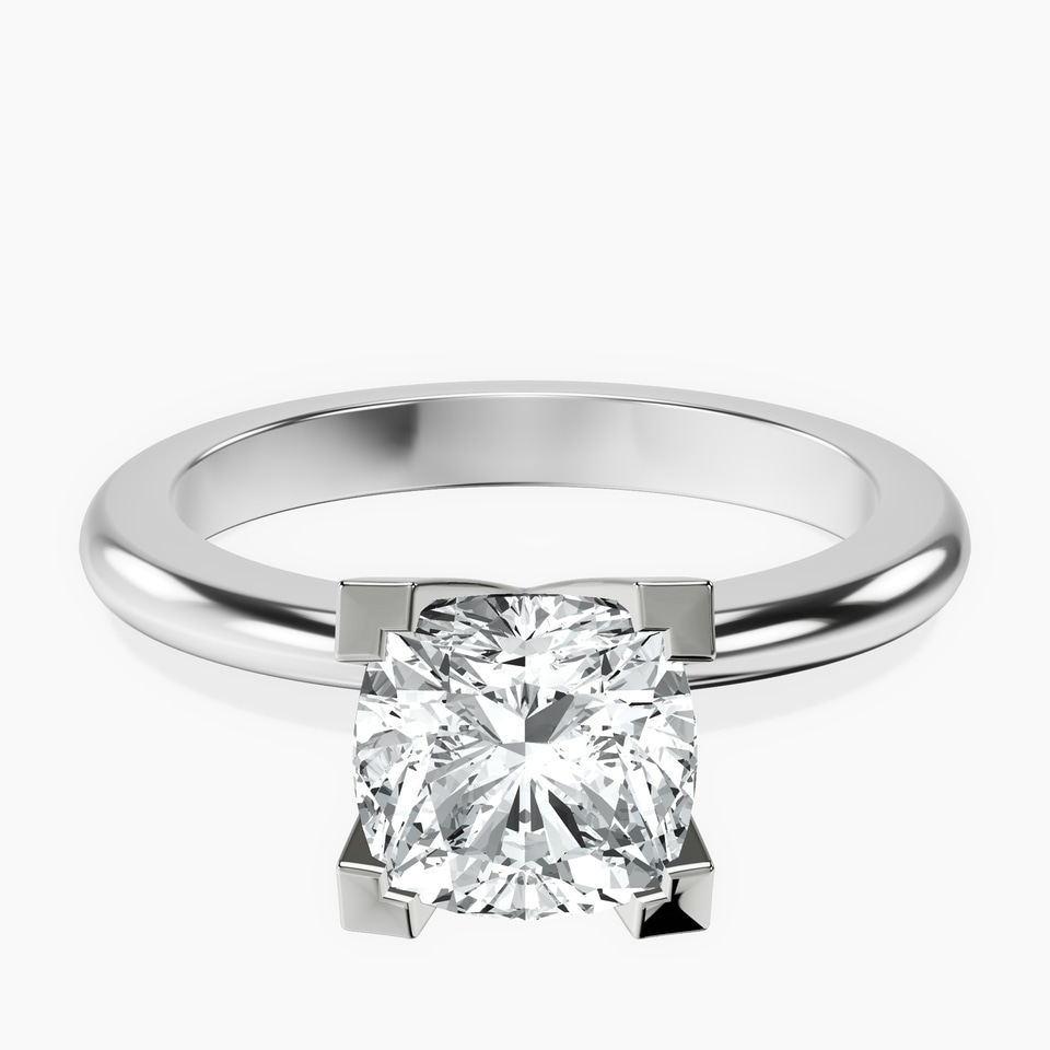 9ct White Gold Cordelia Knife Edge Solitaire Lab Diamond Ring front image
