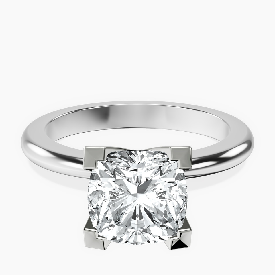 10kt White Gold Cordelia Knife Edge Solitaire Lab Diamond Ring front image
