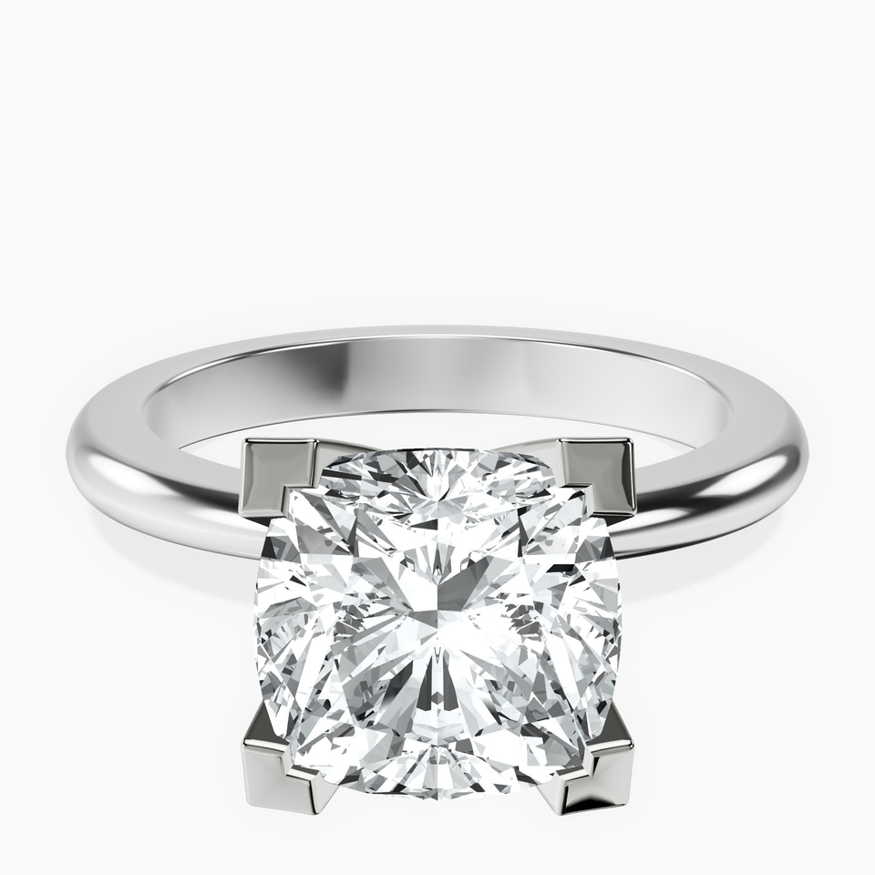 10kt White Gold Cordelia Knife Edge Solitaire Lab Diamond Ring front image