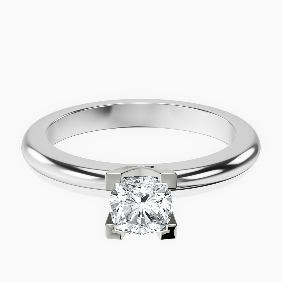 10kt White Gold Cordelia Knife Edge Solitaire Lab Diamond Ring front image