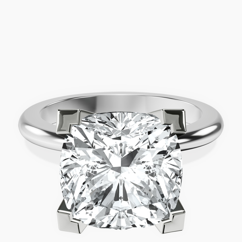 10kt White Gold Cordelia Knife Edge Solitaire Lab Diamond Ring front image