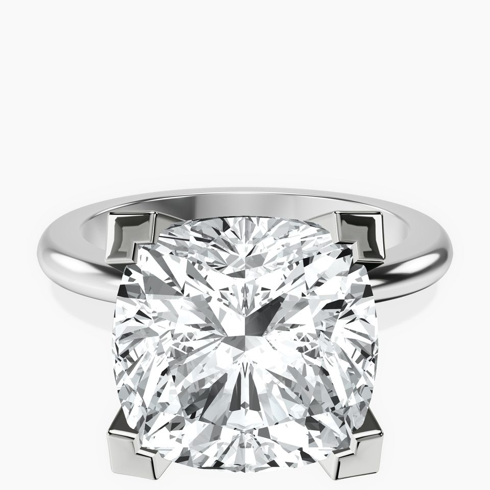 10kt White Gold Cordelia Knife Edge Solitaire Lab Diamond Ring front image