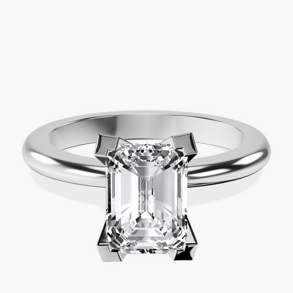 9ct White Gold Cordelia Knife Edge Solitaire Lab Diamond Ring front image