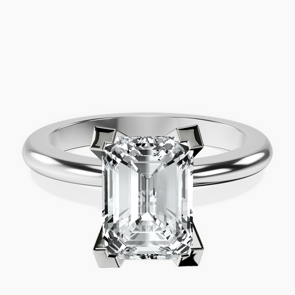 10kt White Gold Cordelia Knife Edge Solitaire Lab Diamond Ring front image