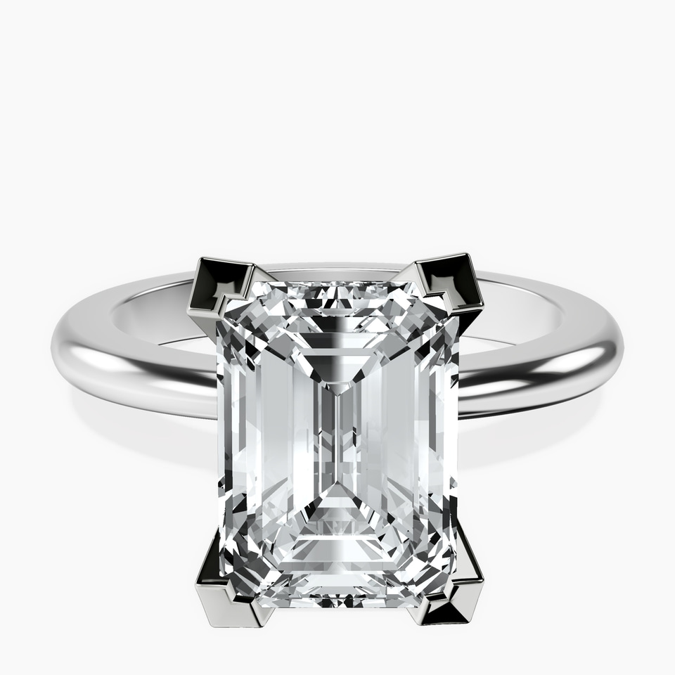 10kt White Gold Cordelia Knife Edge Solitaire Lab Diamond Ring front image