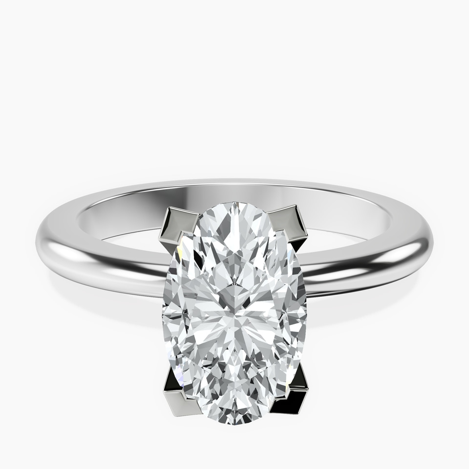 9ct White Gold Cordelia Knife Edge Solitaire Lab Diamond Ring front image