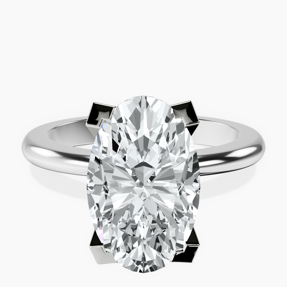 10kt White Gold Cordelia Knife Edge Solitaire Lab Diamond Ring front image