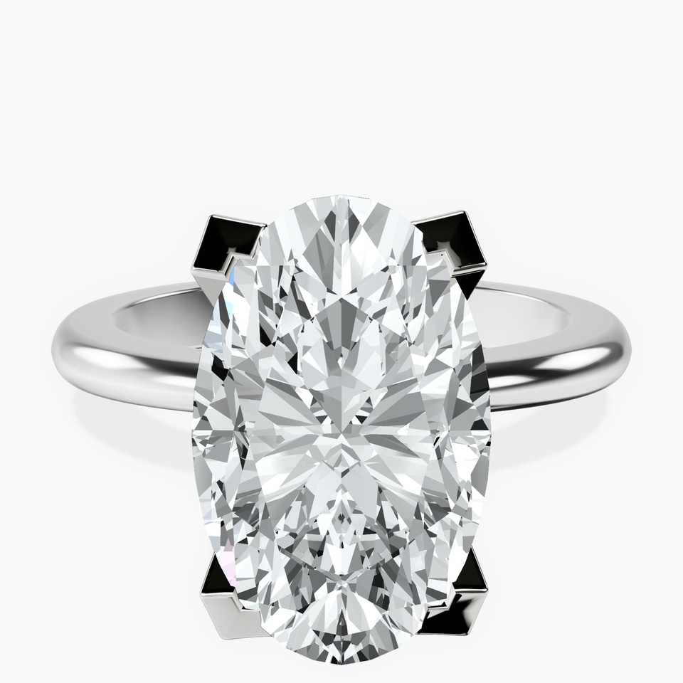 10kt White Gold Cordelia Knife Edge Solitaire Lab Diamond Ring front image